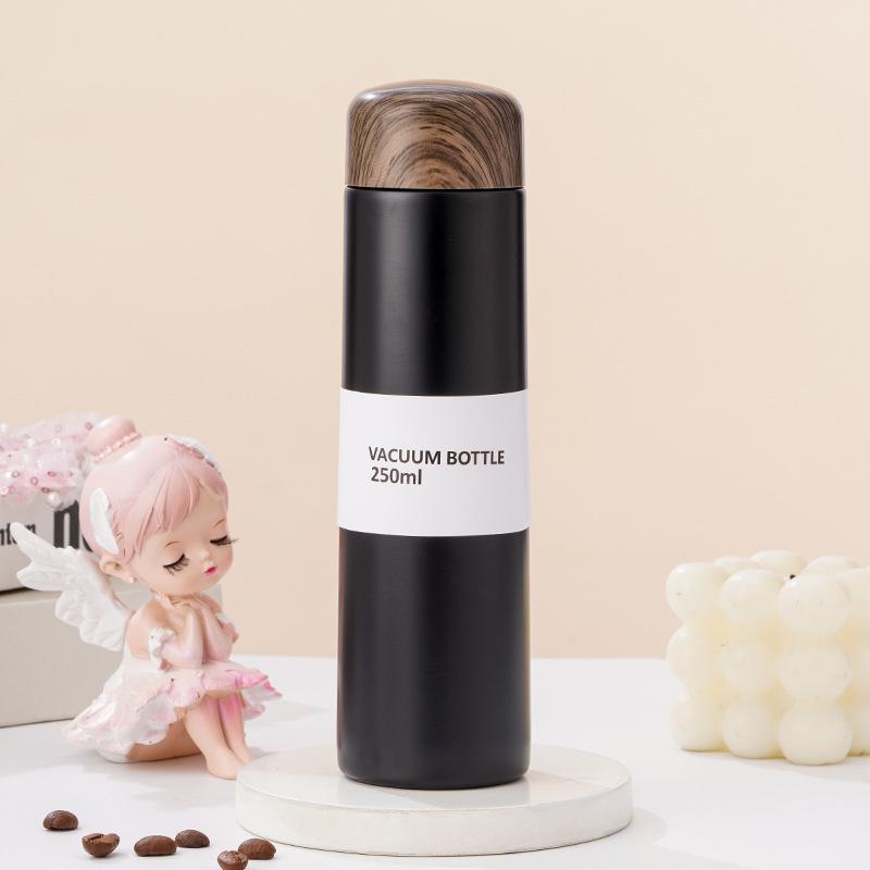 304 Stainless Steel Portable Thermos - Mini Wood Grain Water Cup for Students and Couples