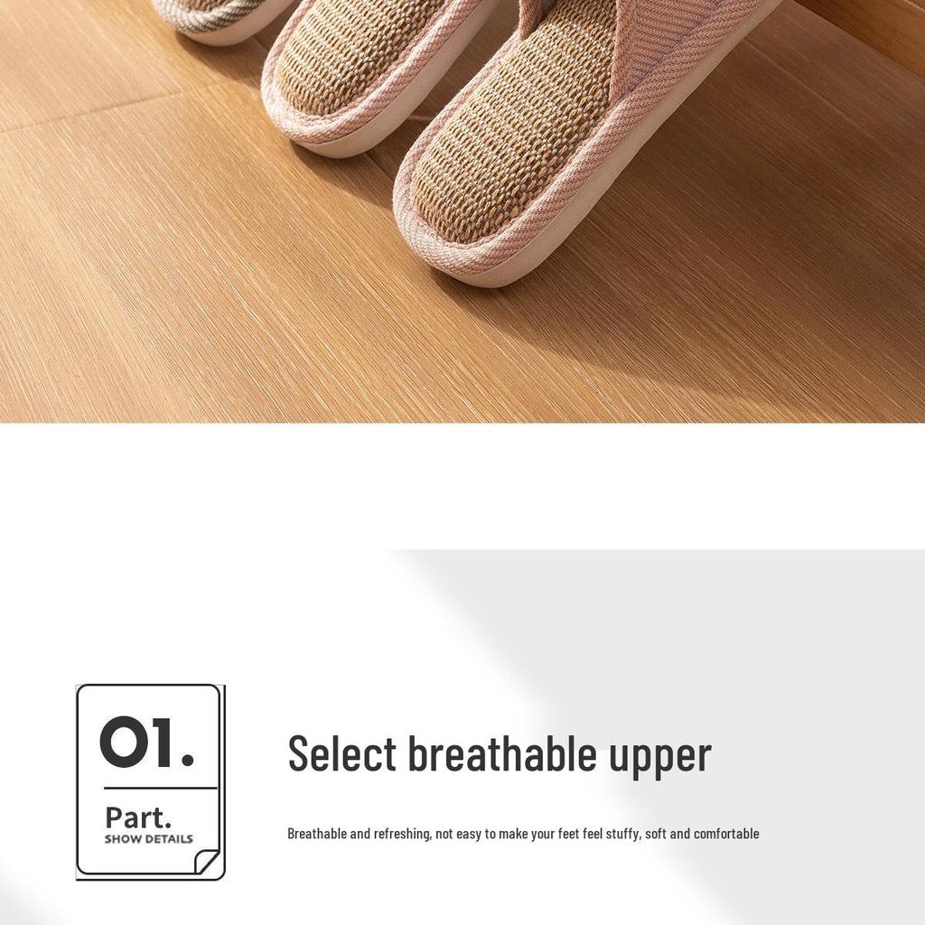 Jie Liya Unisex Linen Slippers - Sweat-Absorbent, Silent, All-Season Indoor Use