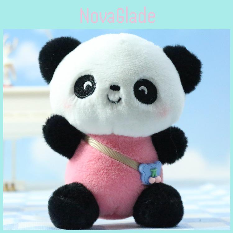 Miękka i Przytulna Pluszowa Zabawka Panda z Kreskówki Breloczek Kreatywny Dodatek do Torby Dla Dzieci