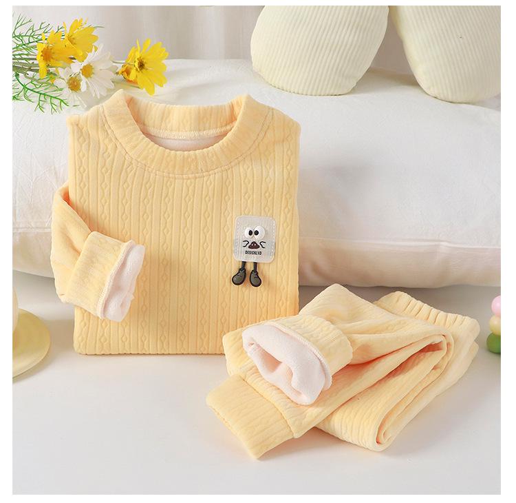 Kids' Cozy Velvet Pajama Set for Boys and Girls - Thick, Two-Piece, Autumn/Winter Wear