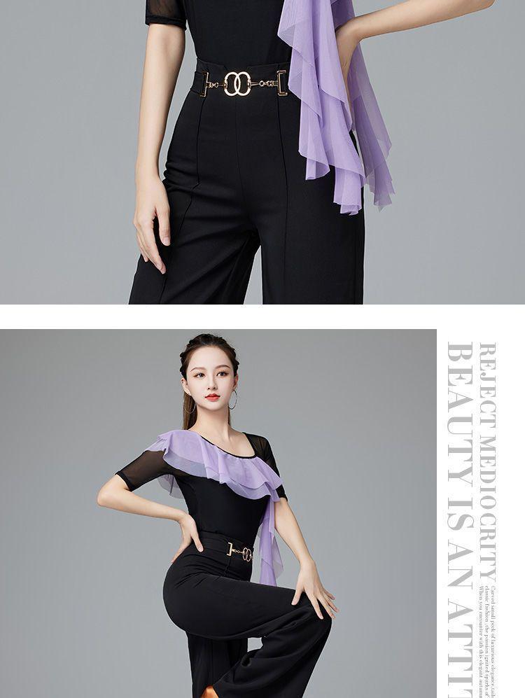 Women's Modern Latin Dance Practice Top - Elegant Style for Europe, America, and Southeast Asia
