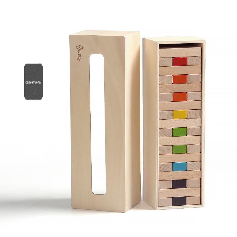Solid Wood Stacking Blocks: Educational Parent-Child Puzzle Toy for Early Learning and Interactive Play