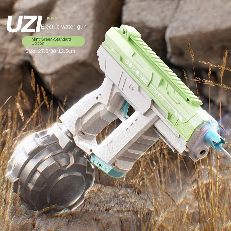 Electric Uzi Space Water Gun Hand Integrated Three Function Scorpion Light Kids Toy Sets Boy Splashing Water Play Game Outdoor Gifts