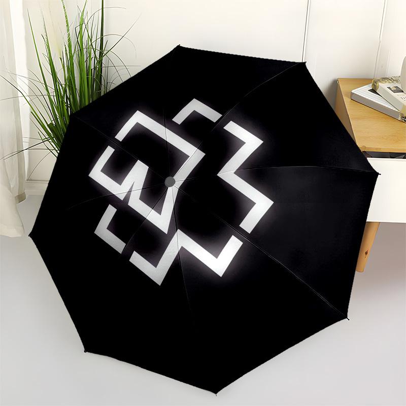 1pc Square Zigzag Pattern Umbrella with Plastic Handle,Suitable for All Seasons Home Travel Outdoor UmbrellaM894