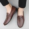 Fashion 2004 New Arrival Men Dress Loafers Male Casual Leather Shoes Mens Breathable Round Toe Male Comfortable Slip on Round Toe Shoes