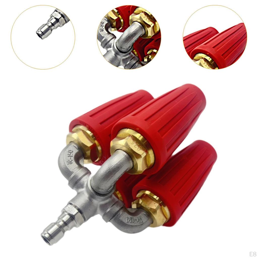 4000 PSI Pressure Rotating Spray Nozzle 1/4 Inch Quick Connect Stainless Steel Connector