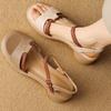 Fashion Fashion Summer Outdoor Women Sandals 2025 New Basic High Quality Leather Soft Comfortable Mid-heels Casual Women Sandals
