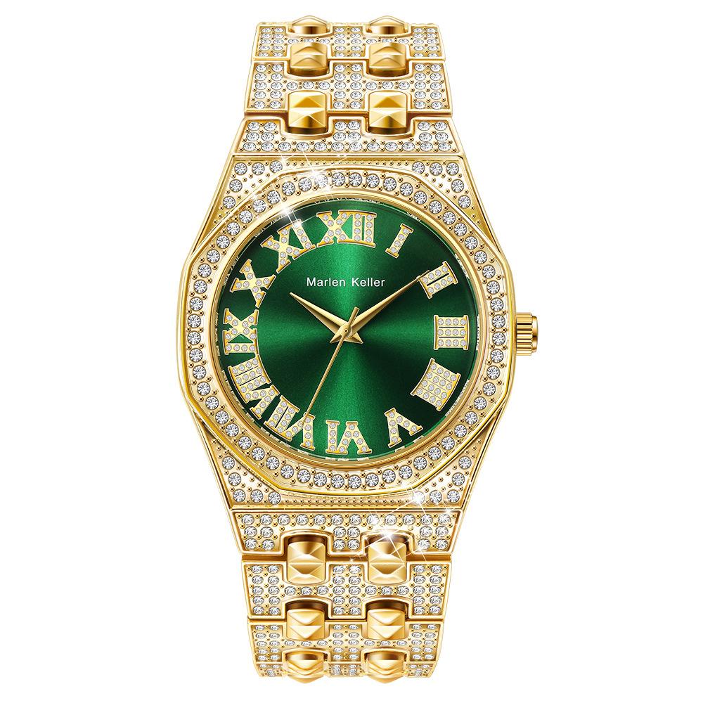 Luxury Full Diamond Men Watches Fashion Stainless Steel Strap Male Quartz Wristwatches