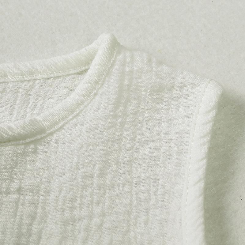 Kinderweste Koreanischer Stil Künstlerischer Stil Ärmellos Basisshirt für Jungen und Mädchen Einfarbiges Oberteil