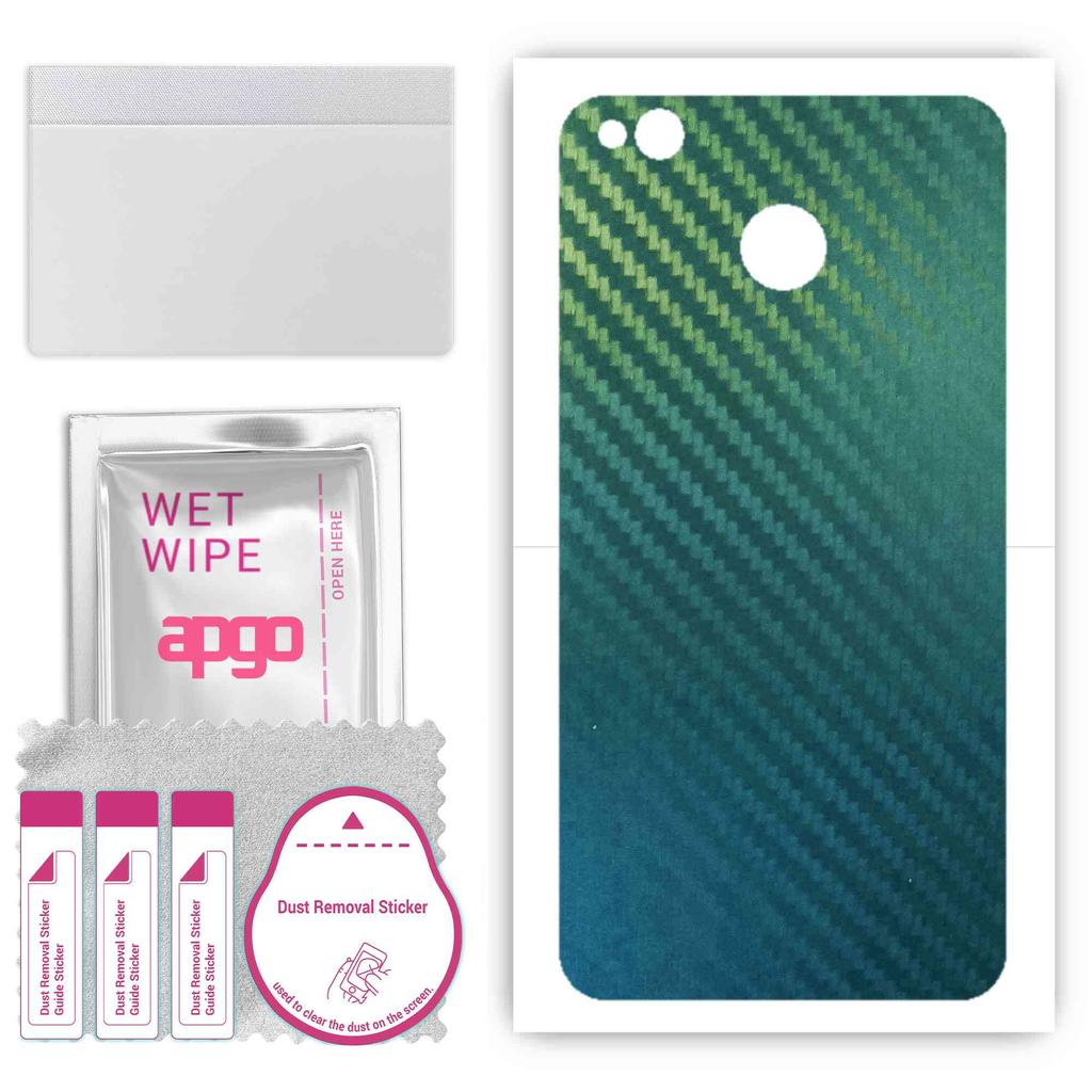 apgo Protective Skin Sticker for the Back Compatible with Xiaomi Redmi 4 (4X), Wrap Film, Foil, Vinyl - Pattern Carbon Chameleon CAKA1