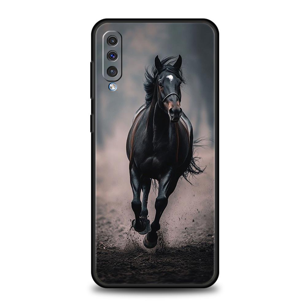 Phone Case For Samsung A56 A36 A26 A54 A52 A24 A14 A50 A70 A40 A06 A12 A22 A34 A42 A32 5G A04s A16 Cover White Horses Galloping