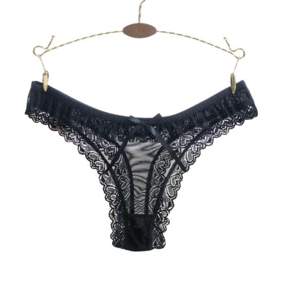 Sexy Lace Heart Pattern Bowknot Women Low Rise Brief Underwear Thong