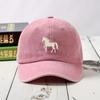 1pc Classis Vintage Washed Baseball Caps for Women,Running Horse,Lightweight Adjustable Fit Caps for All Seasons Everyday,Sports