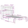 Solid Wood Bed with Shelf Without Mattress Wax Brown 100 x 200 cm