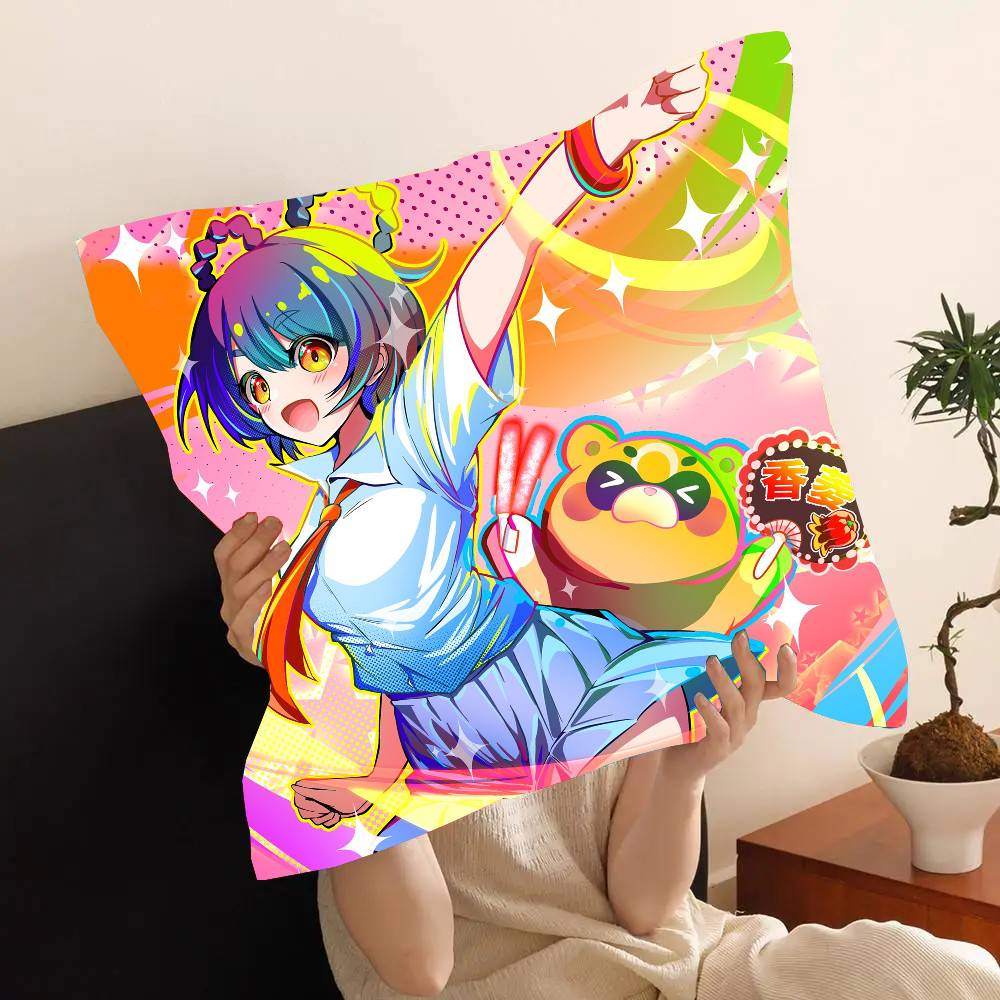 Mao Xiangling Anime Genshin I-Impact Game Pillow Case Fashion Square Pillowcase Bedroom Sofa Room Ins Decoration Leisure