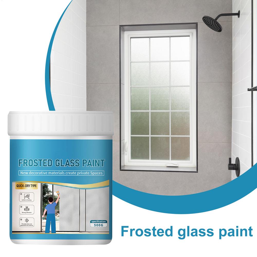 Frosted Window Paint 500g Waterproof Glass Paint Water-Based Paint for Window Bathroom Bedroom Living Room Kitchen Ceiling