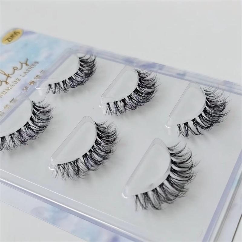 Aimo Triangle zm05 Light Faux Mink Lashes - Natural Mixed-Race Look with Fine Transparent Stem Approx. 10mm