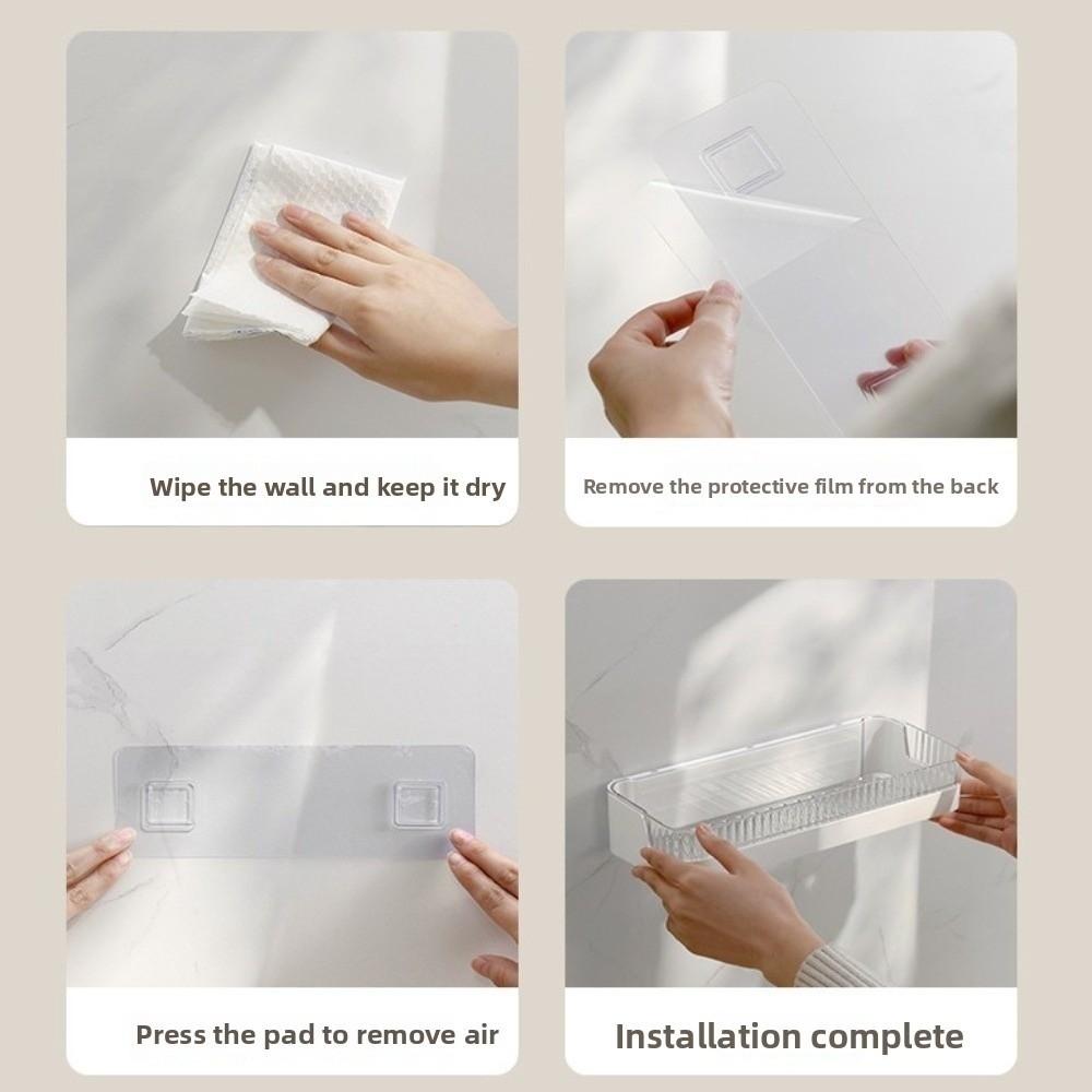 Wall Mounted Bathroom Storage Rack No Nail Bathroom Shelf Practical Toiletries Holder  Cosmetic