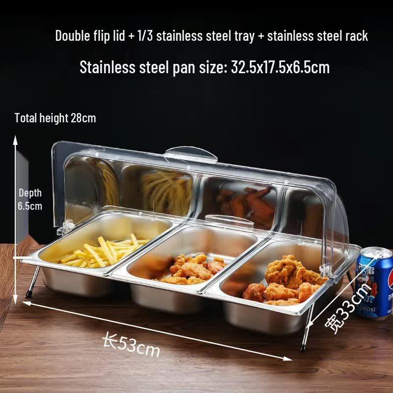 Zhebu Stainless Steel Display Tray with Transparent Lid