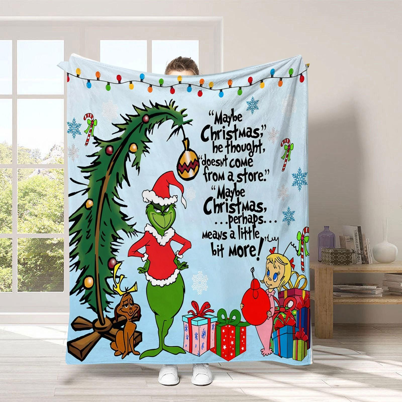 

Рождественский чехол для одеяла, мягкое и удобное плюшевое шерстяное фланелевое одеяло One Size