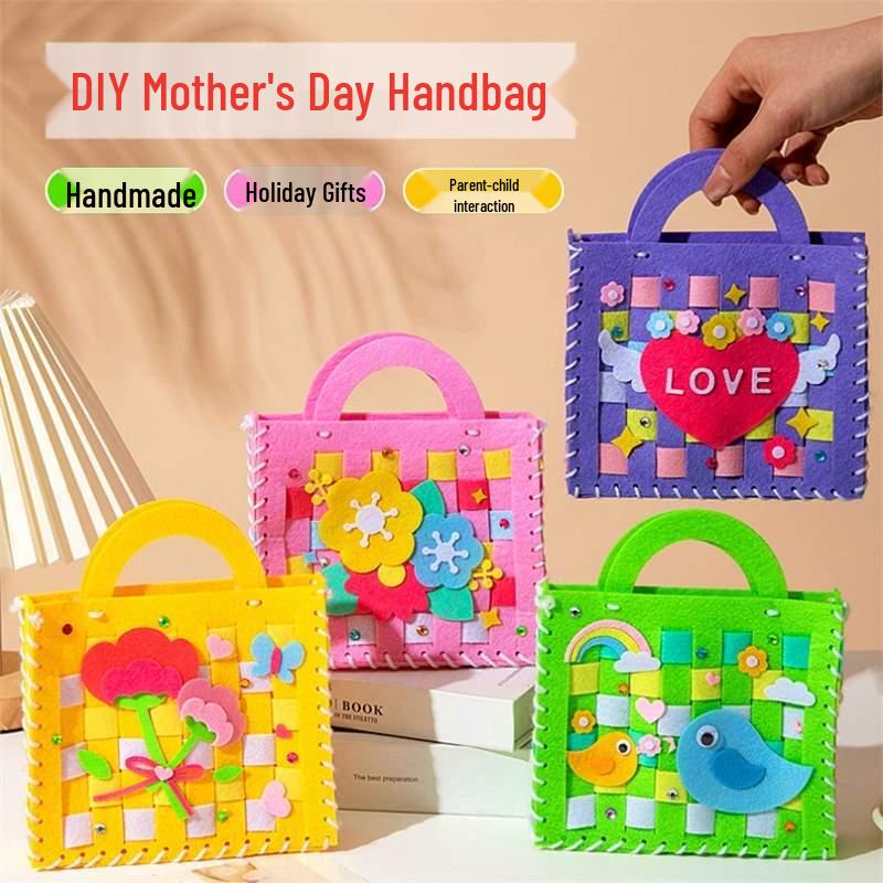 Mother's Day Bouquet Handbag DIY Sewing Kit – Fun Non-woven Fabric Gift for Kids To Make for Mom