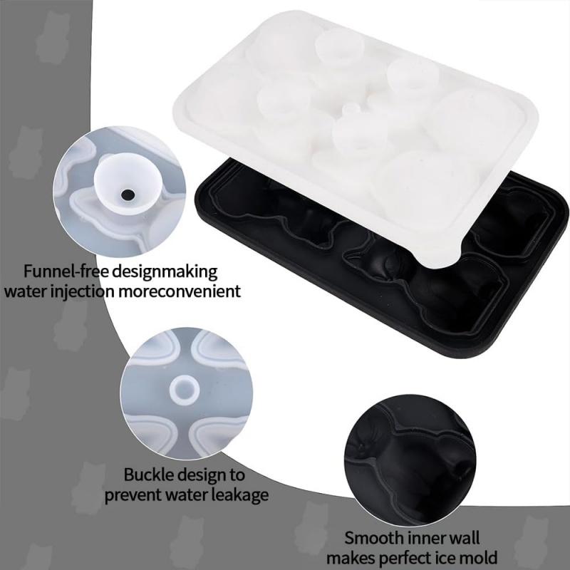 3D Cat Ice Cube Tray Mold BPA-Free Silicone Ice Cube Maker for Whiskey Cocktails