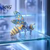 Creative Bookshelf Decoration 3D Printed Articulated Bee Figurine, Flexible Joint Fidget Toy with Keychain, Mechanical Futuristic Desk Accessory