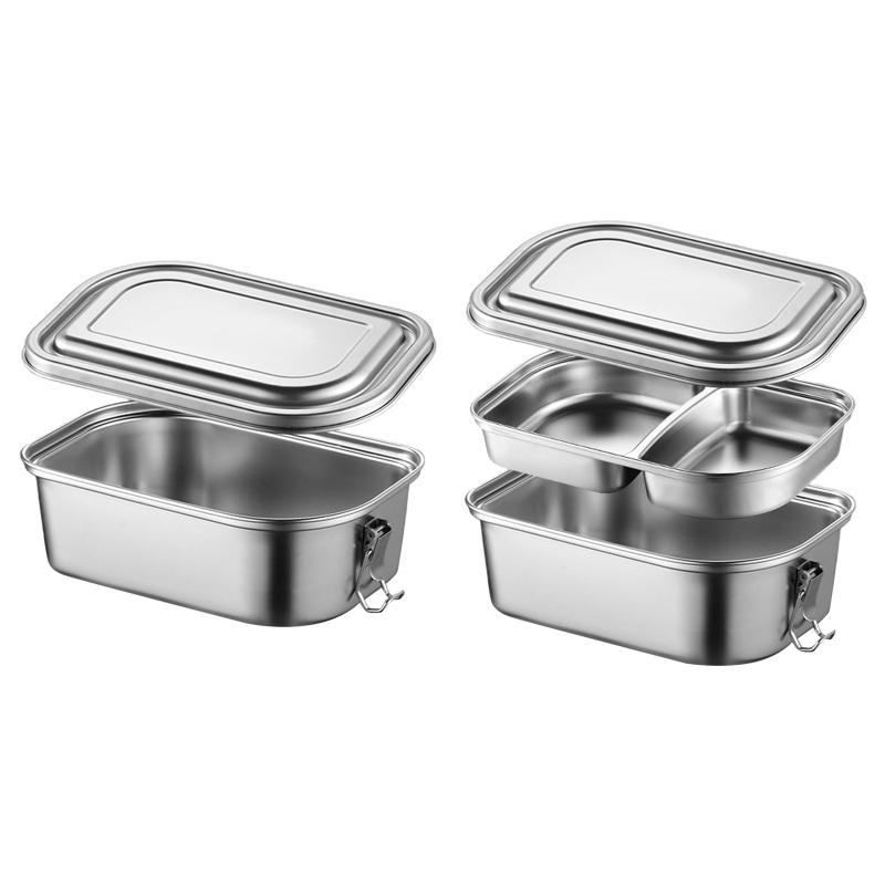 Metal Steel Lunch Box Leak Proof Bentos Box Metal Food Storage Container with Lid Lunch Container Dishwasher Safe