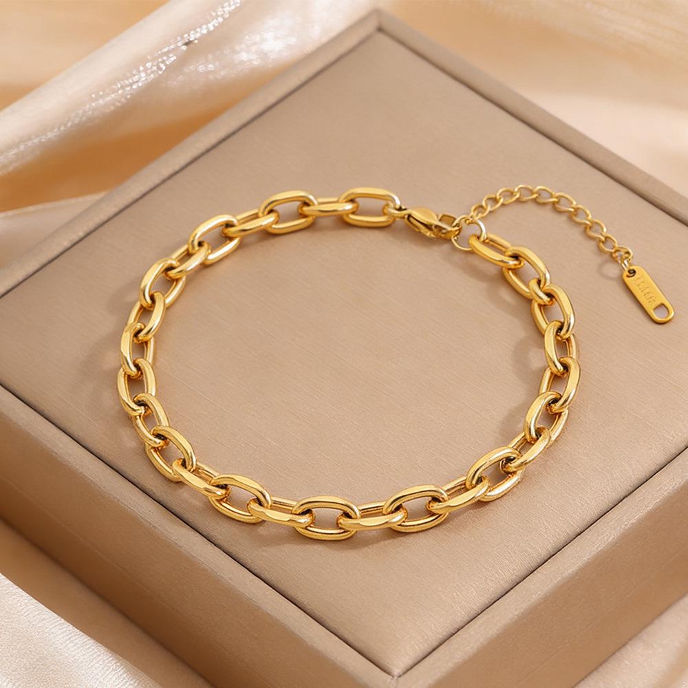 Korean Fashion Titanium Steel Diamond Inlaid Women's Luxury Bracelet