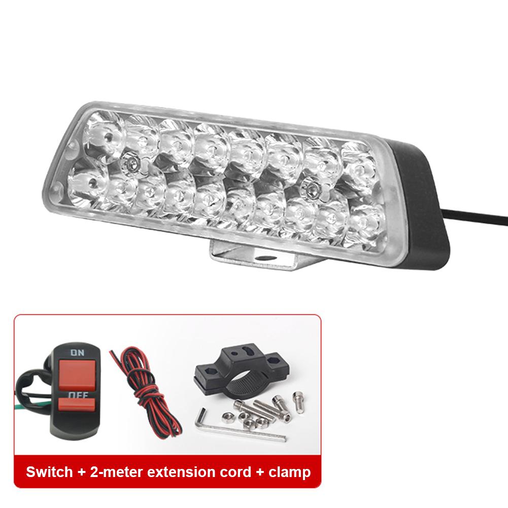 18LED Motorcycle Ultra Bright Headlight Waterproof Spot Light For E-bike Scooter Modification
