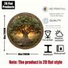 Round Tree of Life Metal Wall Art, Vintage Aluminum Sign 8x8 Inch, Retro Home Decor for Bar Cafe Living Room