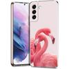 Phone Case For Samsung Galaxy S24 Ultra S23 FE S22 S20 S21 5G S10 S9 Plus S10E S8 Soft Clear Lovely Pink Flamingos Leaf Cover