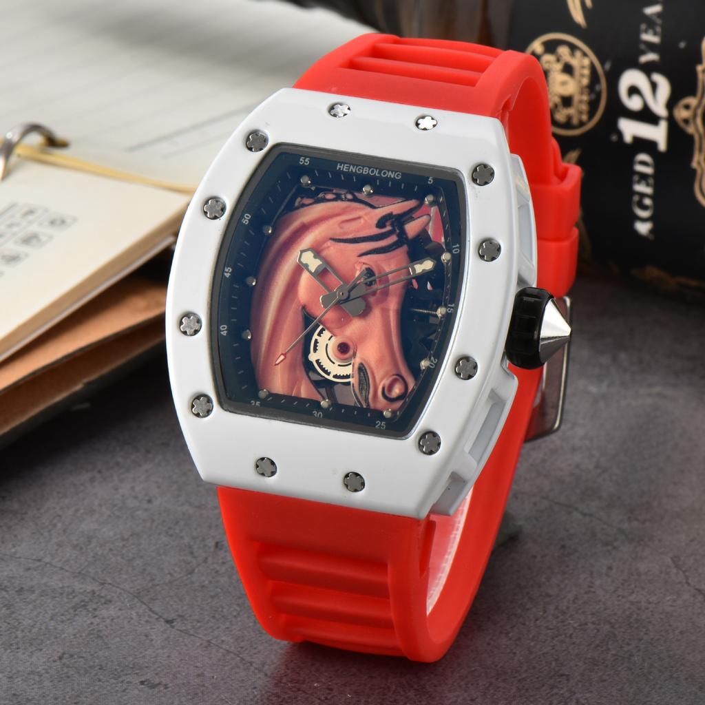 2025 New Wine Barrel-shaped Quartz Watch Men's Trend Is a Success with Calendar Watch