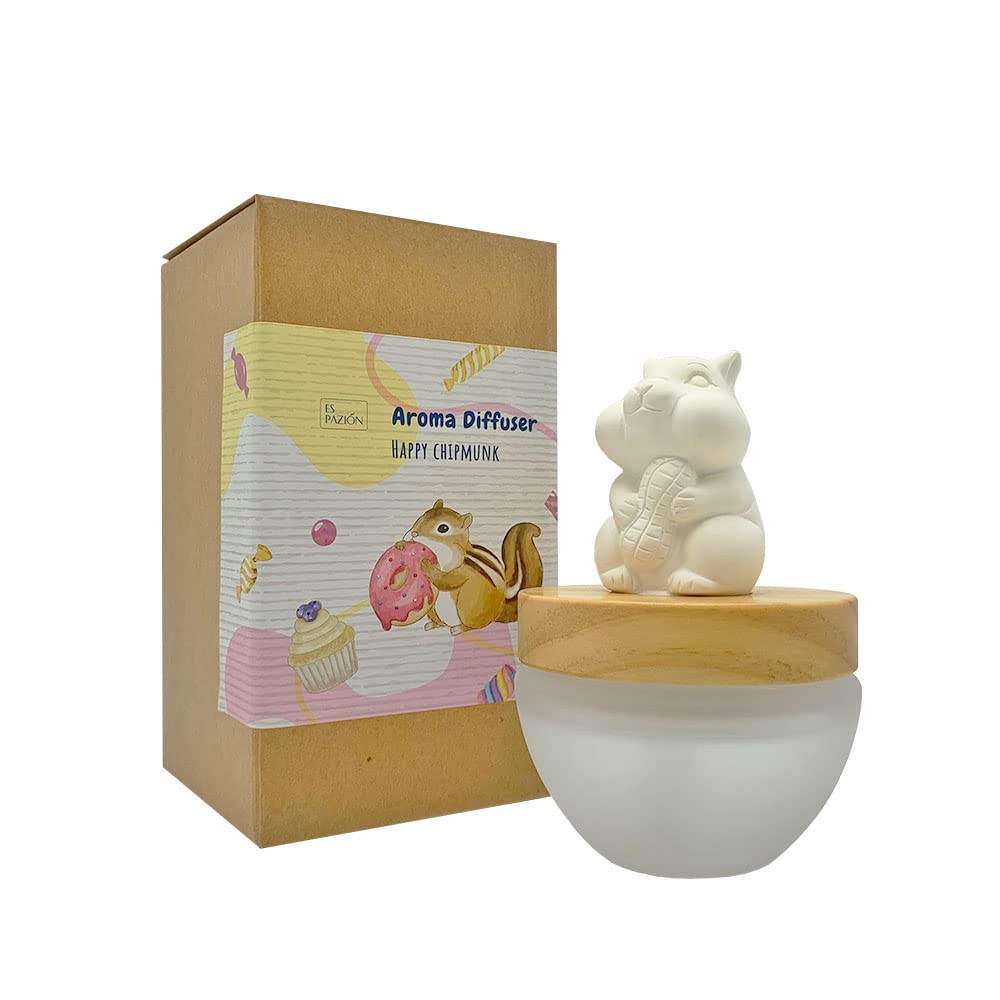 

ES PAZION Aromatherapy Ceramic Home Happy Chipmunk Cozy Tea oz Diffuser, Decor, Gift, Scent, 3.4 (200 ml)