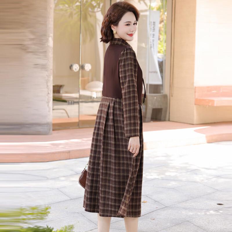 Yuzhaolin New Chinese Style Faux Two-Piece Dress for Mothers