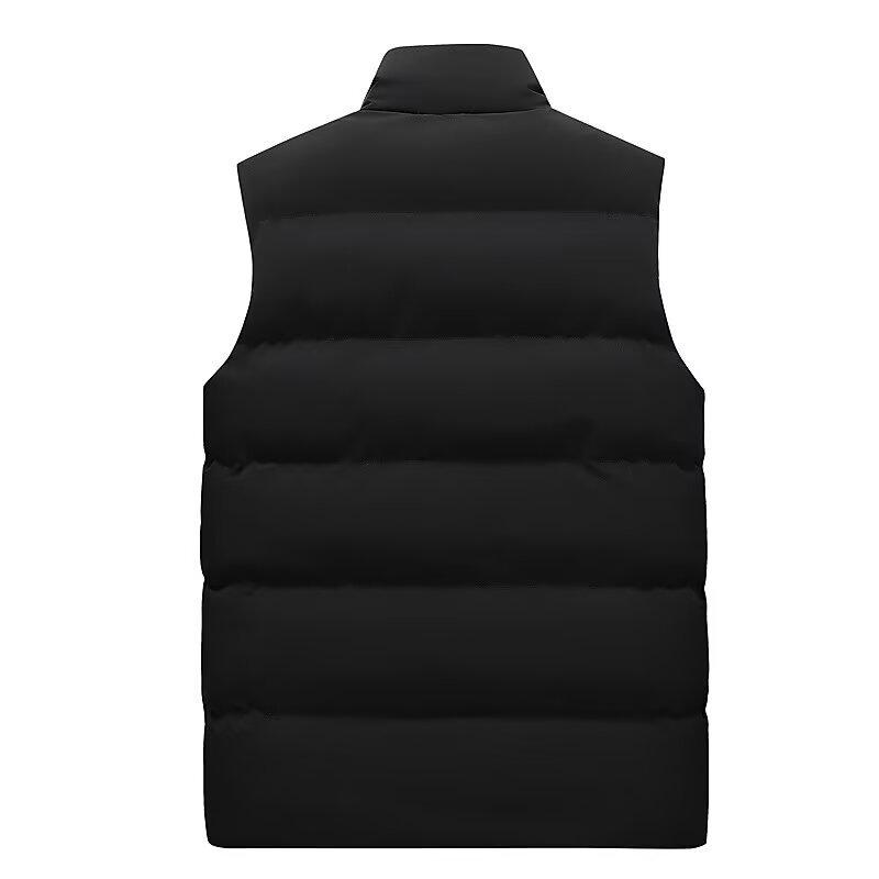 Men's Casual Thickened Vest - Warm, Solid Color for Autumn/Winter