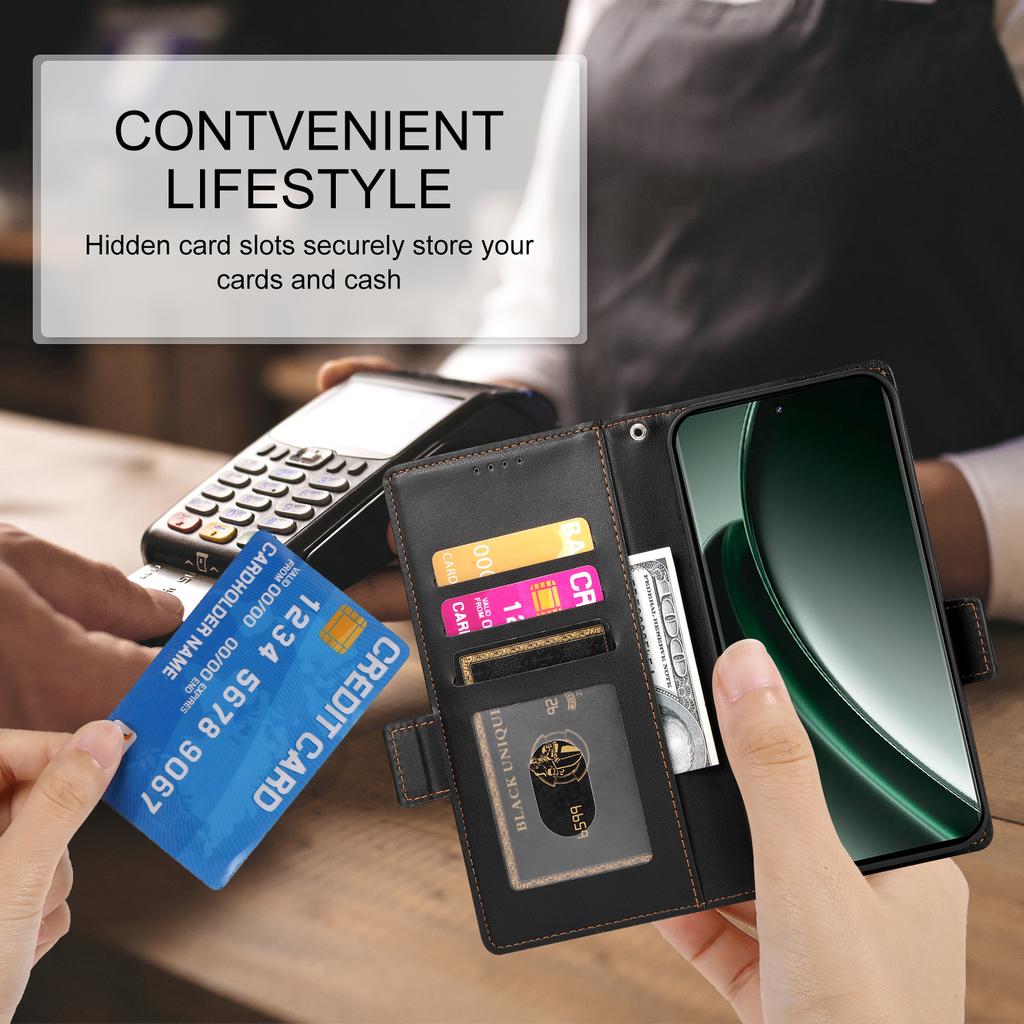 DF-010 For Realme GT 6 5G Stand Case PU Leather Wallet Phone Cover