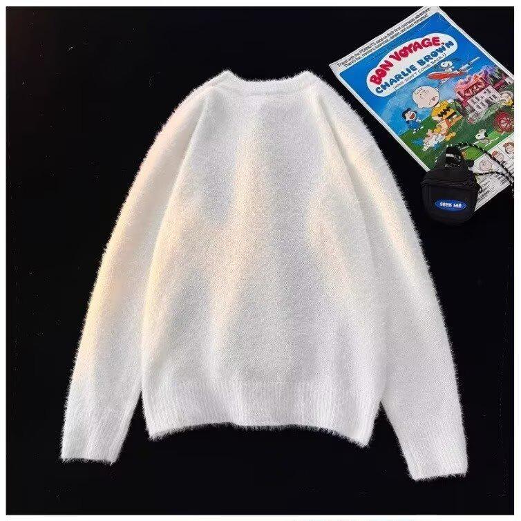 Amerikanischer Stil Lockerer Nerzpullover - Rundhalsausschnitt, Retro, Vielseitiges Herbst/Winter Oberteil für Paare