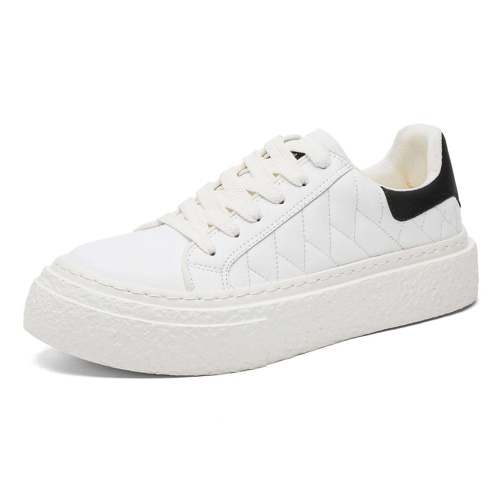 

2025 spring new inner heightening board shoes casual and comfortable versatile trendy thick baseplate shoes 23555-J 46 білий