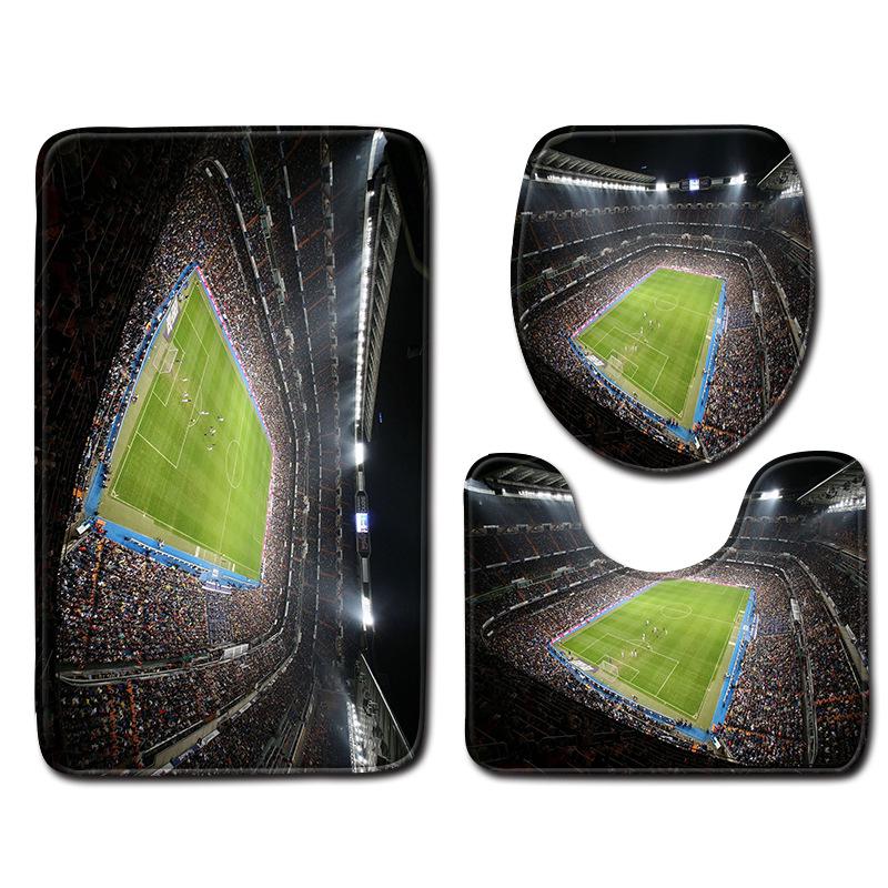 World Cup Football Toilet Three-Piece Floor Mat Bathroom Three-Piece Carpet Doormat