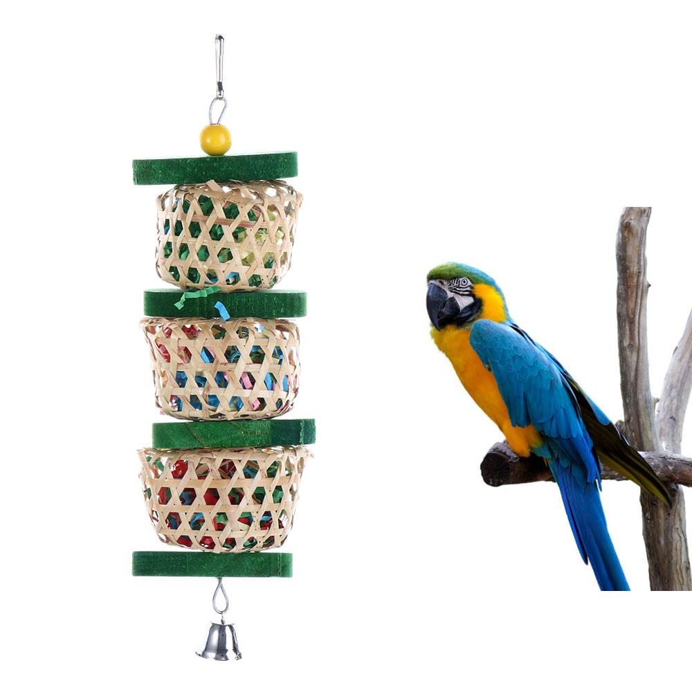 

с колокольчиком Жевательные шарики для попугаев Аксессуары для клеток для птиц Игрушки для измельчения попугаев Игрушки для кормления птиц 1pc