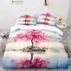 Oil Painting Duvet Cover Twin King Abstract Art Print Bedding Set Microfiber Landscape Tree Comforter Cover For Kids Teen Room