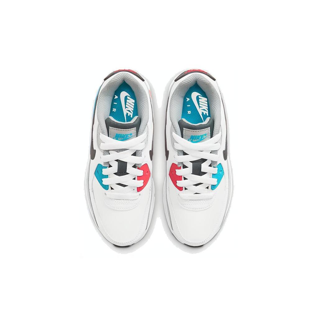 Nike Zapatillas Lifestyle Clásicas Air Max 90 para Niños Blancas Azules Rojas Niños de 3 a 7 Años CD6867-108