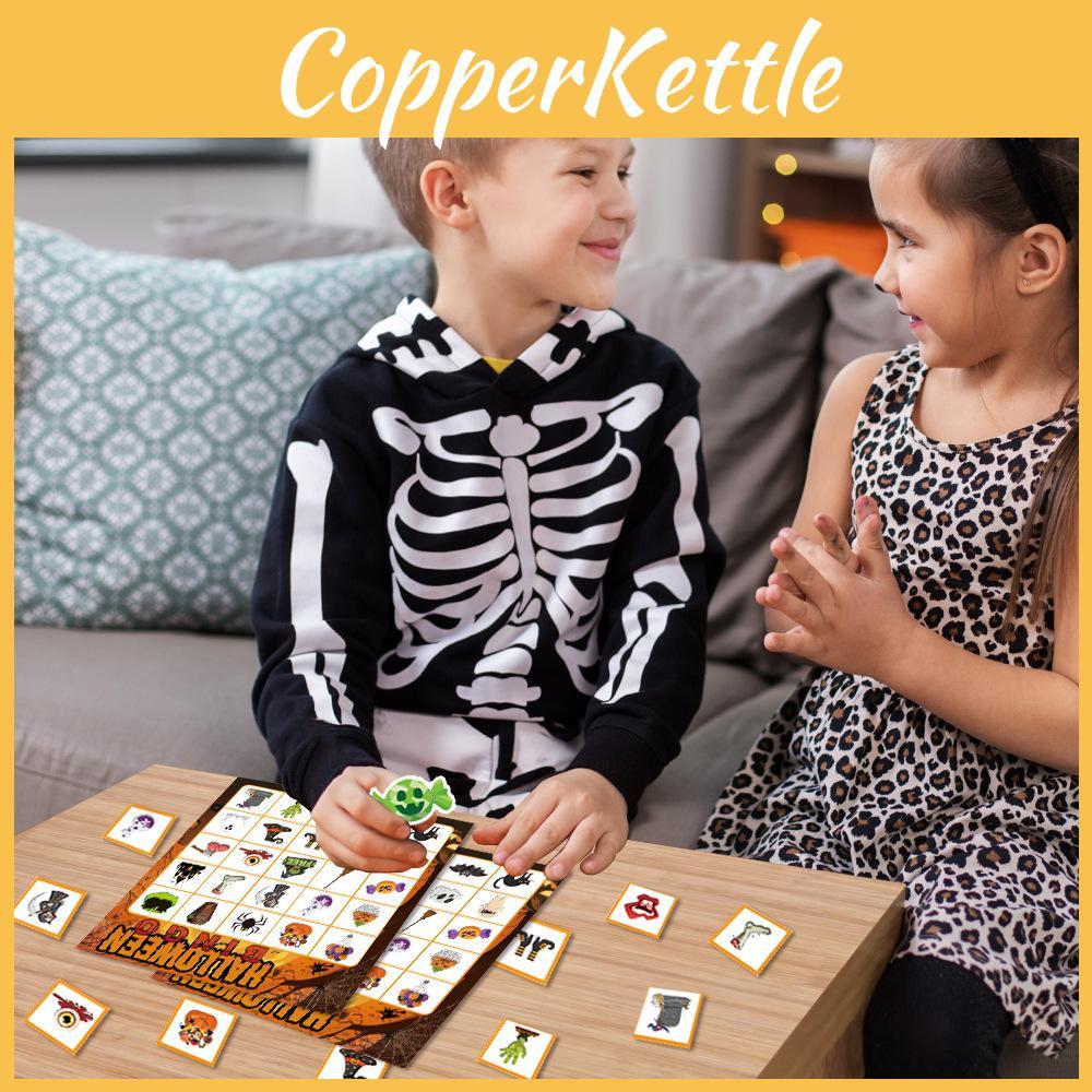 Halloween Theme Bingo Game Set With Call Cards And Decorations For Party Entertainment