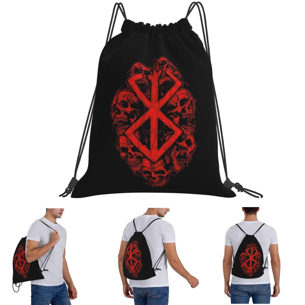 Berserk Sacrifice Mark Demon Sword And Magic Backpacks Fashion Drawstring Bundle Pocket Sports Bag Book Bags for Travel School