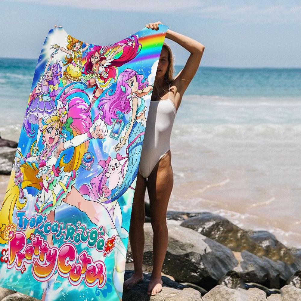 Smile Precure Niedliche Anime Große Mikrofaser Strandtücher Schnelltrocknendes Handtuch Sandstrandtücher Poolhandtuch Für Reisen Schwimmbad Yoga