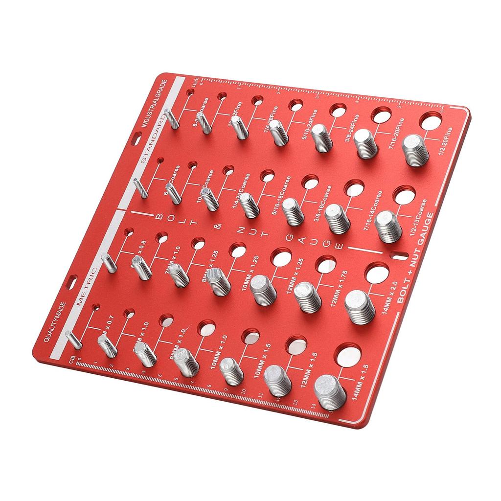 28 Thread Nut and Bolt Thread Checker Multipurpose Tool for 4mm X To 14mm X Metric Coarse To Fine Threads Checker, 0.7 2.0 Threads, 6-32 1/2-20