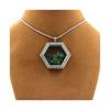 Stones and Minerals. Raw Tsavorite Garnet Necklace. Hexagon Model.