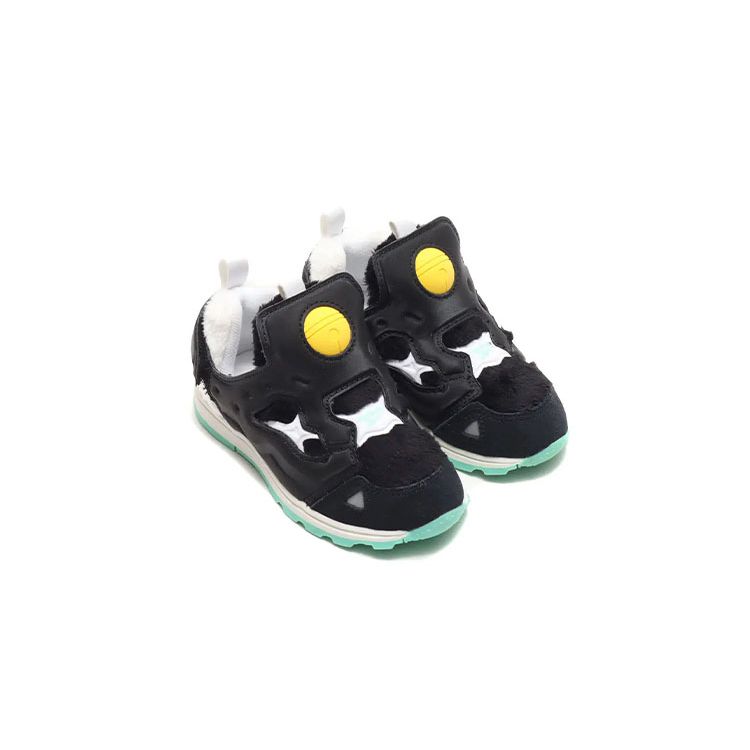Reebok Doraemon X Instapump Fury Trendy Sports Casual Low-Top Walking Shoes Baby Shoes Black White GV7286