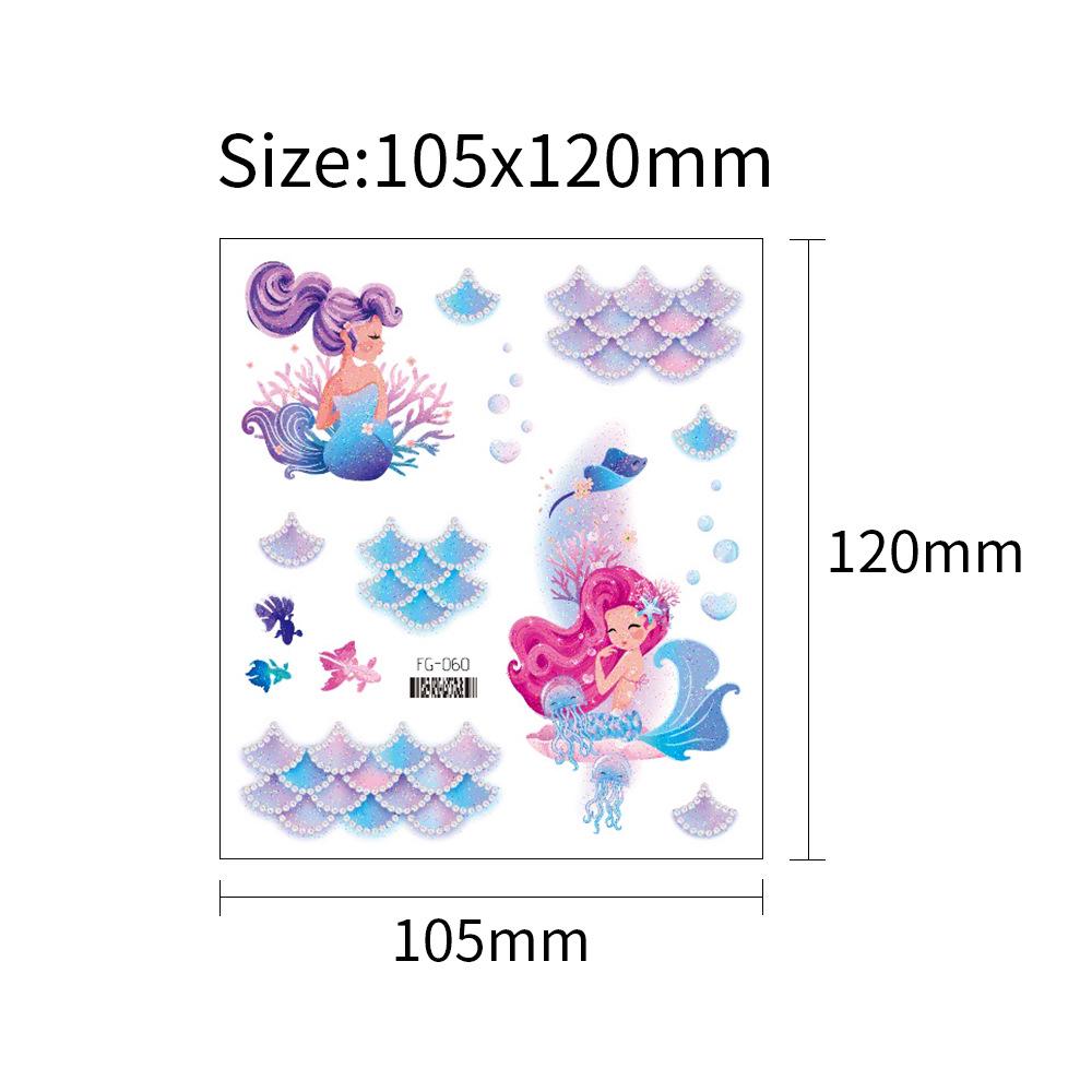 Children's Glitter Mermaid & Unicorn Waterproof Tattoo Stickers